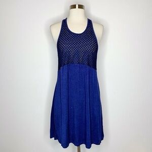 Beach Break Navy Blue Cover Up Dress Mesh Racerbac